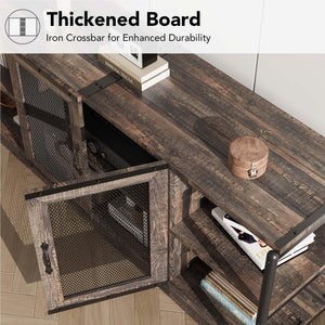 65-75 Inch Farmhouse TV Stand with Storage Cabinet