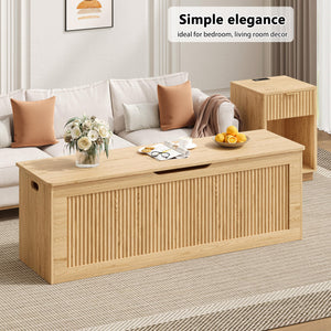 Extra Large Fluted Storage Bench with Lift Top