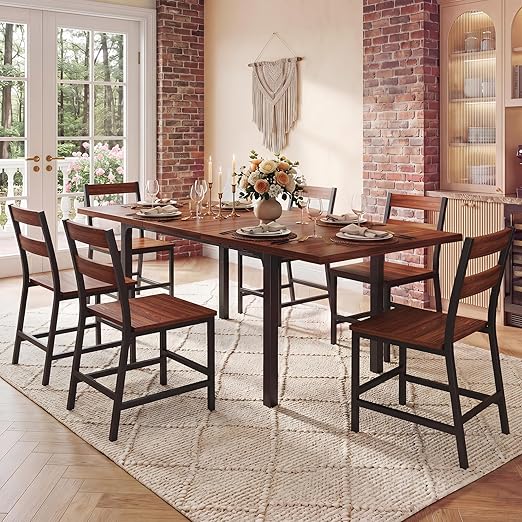 Extendable Dining Table Set with 4 Chairs