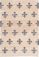 Cotton Jute Kilim Area Rug 4x6 – Floral Turkish Handmade Carpet
