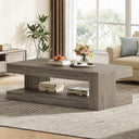 2-Tier Farmhouse Coffee Table with Storage, 47.24"
