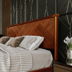 Solid Wood Platform Bed Frame with High Headboard