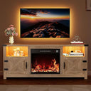 58" Electric Fireplace TV Stand with Barn Doors