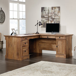 L-Shaped Executive Desk with File Cabinet & Storage Drawers