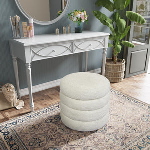 Round Storage Ottoman with Removable Lid