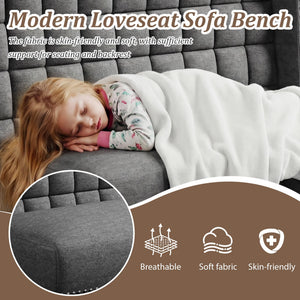 Modern Loveseat Settee Bench with Back