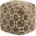 Round Pouf Ottoman Footrest – Cotton Polyester Floor Seating