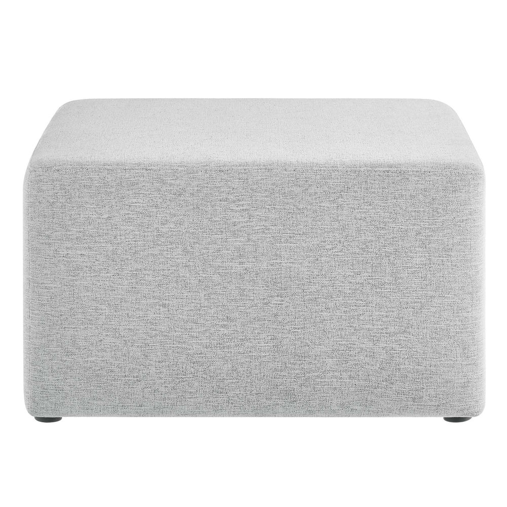 Square Upholstered Ottoman with Velvet Fabric & Wood Legs