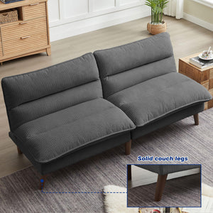 Convertible Futon Sofa Bed with Adjustable Backrest
