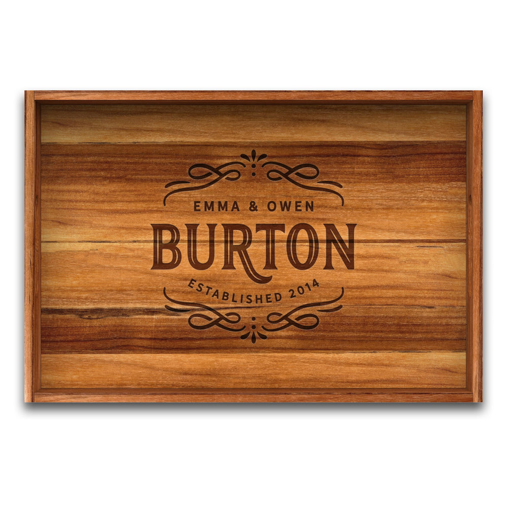 Teak Wood Serving Tray with Handles