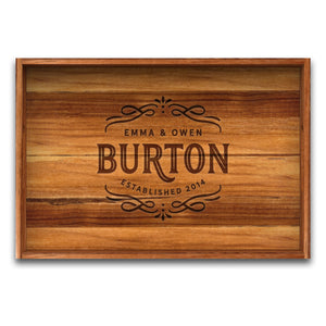 Teak Wood Serving Tray with Handles