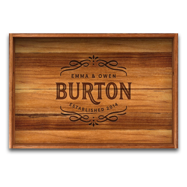 Teak Wood Serving Tray with Handles