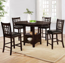 5-Piece Counter Height Dining Set – Oval Extendable Table with Storage & Upholstered Chairs