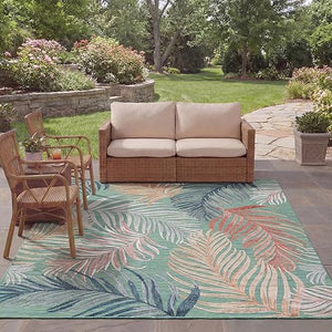 Indoor Outdoor Area Rug 8x10 – Stain & UV Resistant, Machine Woven Polyester