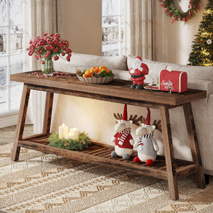 70.86-Inch 2-Tier Console Table – Farmhouse Entryway Sofa Table