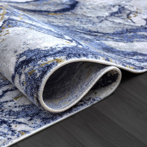 Blue Grey Marble Area Rug