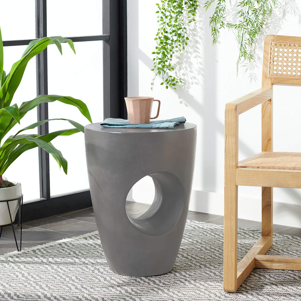 Round Concrete Outdoor Accent Table