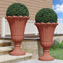 Tall Planters for Outdoor Plants Set of 2 with Drainage Holes