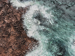 24x36" Hand-Painted 3D Texture Abstract Sea Wave Oil Painting – Modern Minimalist Canvas Wall Art