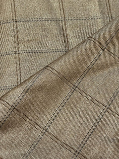 Olive Green Plaid Wool Suiting Fabric – Italian Woven, 59" Wide