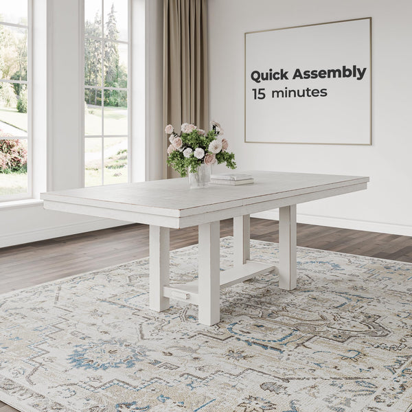 Extendable Farmhouse Dining Table with Removable Leaves – Seats 8