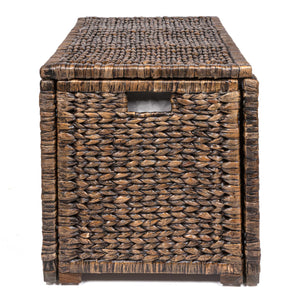 Handwoven Water Hyacinth Storage Trunk with Removable Lid