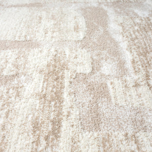 Cream Block Pattern Area Rug