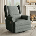 Swivel Glider Recliner Chair with Footrest & Lumbar Pillow