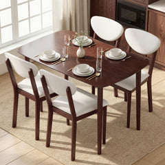5-Piece Mid-Century Modern Dining Table and Chair Set for 4