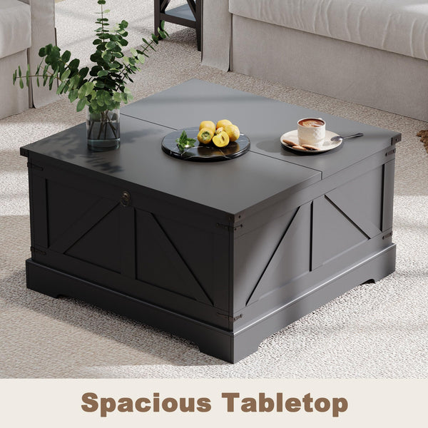 Farmhouse Lift Top Coffee Table with Hidden Storage
