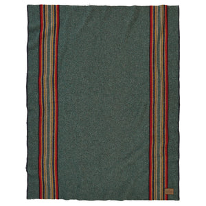 Wool Throw Blanket 54 x 66 Inch — Wool Cotton Blend, Indoor Outdoor