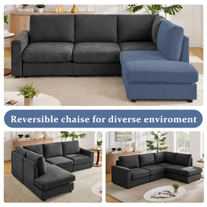L-Shaped Sectional Sofa with Reversible Chaise