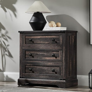32" Farmhouse Nightstand with Charging Station