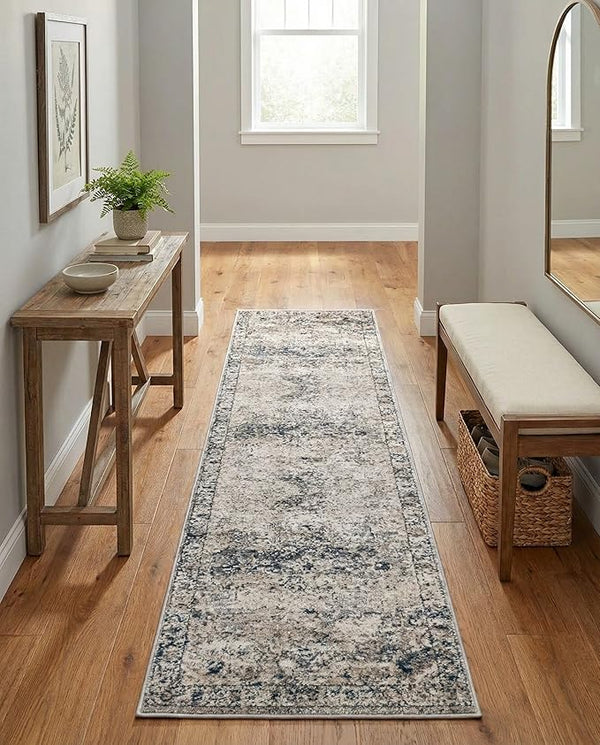Oregon Distressed Medallion Runner Rug – 2'2" x 8'
