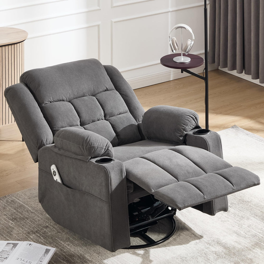 Swivel Rocker Recliner Chair with Massage & Heat