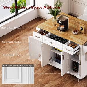 Kitchen Island with Storage & Drop Leaf