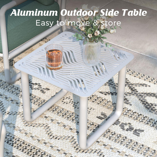 7-Seat Aluminum Outdoor Sectional Patio Set with Coffee Table