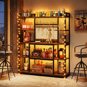 55" Wide 5-Tier Baker's Rack with Hutch & 11 Hooks