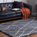 Soft Touch Shag Area Rug – Abstract Moroccan Pattern, 4x6