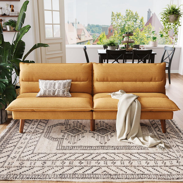 Convertible Futon Sofa Bed with Adjustable Backrest