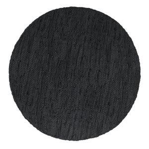 30-Inch Round Genuine Leather Pouf Ottoman