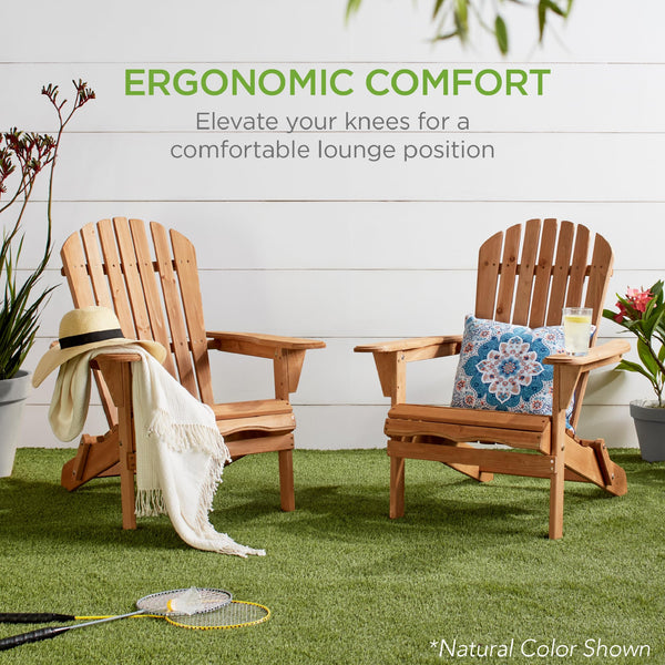 Folding Adirondack Chair – Outdoor Wood Lounge Chair