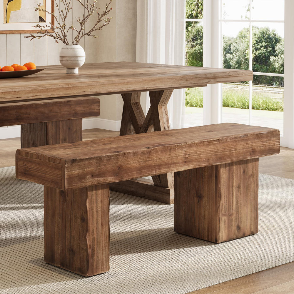 Solid Wood Farmhouse Bench 47"