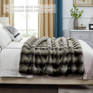 Faux Fur Throw Blanket 50x60 Inch Heavyweight Animal Print