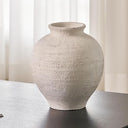 White Ceramic Oval Vase – Zen Minimalist Farmhouse Decor