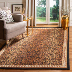 Hand-Hooked Wool Area Rug – Leopard Pattern, 6' x 9'