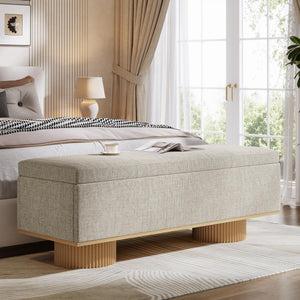 Storage Bench with Padded Seat & Flip-Up Storage