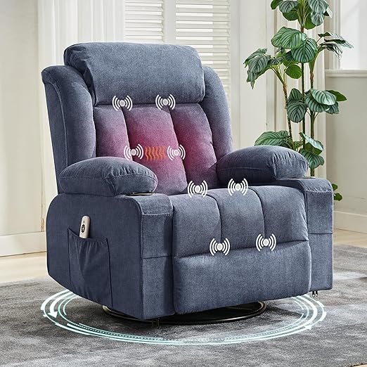Swivel Glider Rocking Recliner Chair with Cup Holder