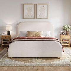 Upholstered Platform Bed Frame with Headboard