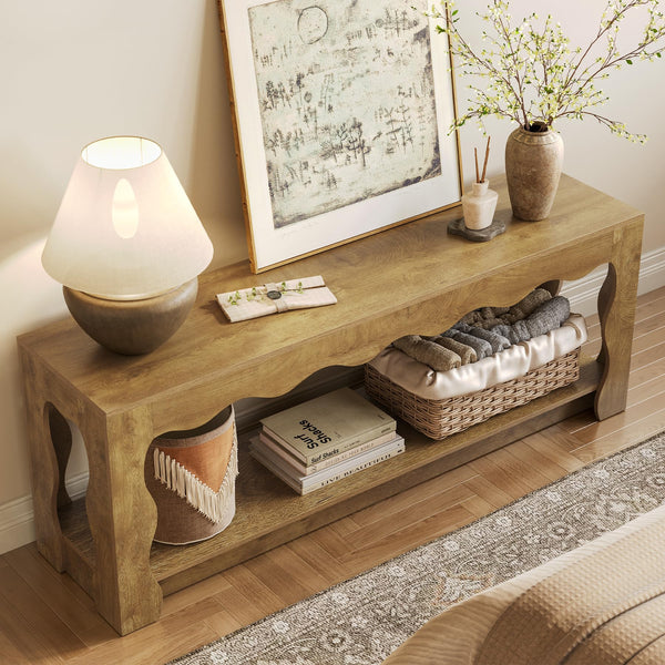 65-Inch TV Stand with Storage Cabinets & Open Shelf